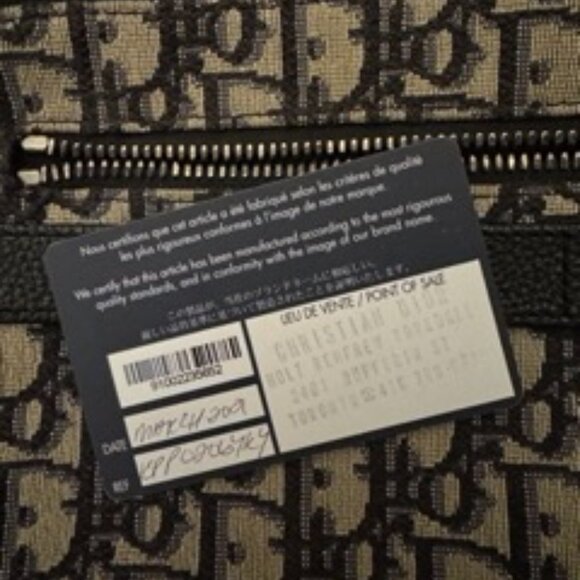 Dior Zipped Pouch with Strap Oblique Jacquard Beige and Black - Picture 7 of 14